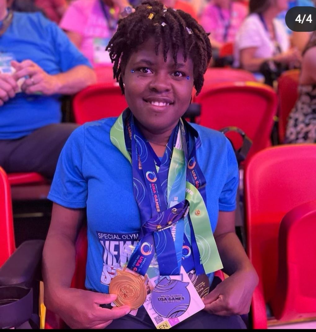 Image of the Ithaca special-olympics athlete Aziza Speight at USA Nationals in 2022