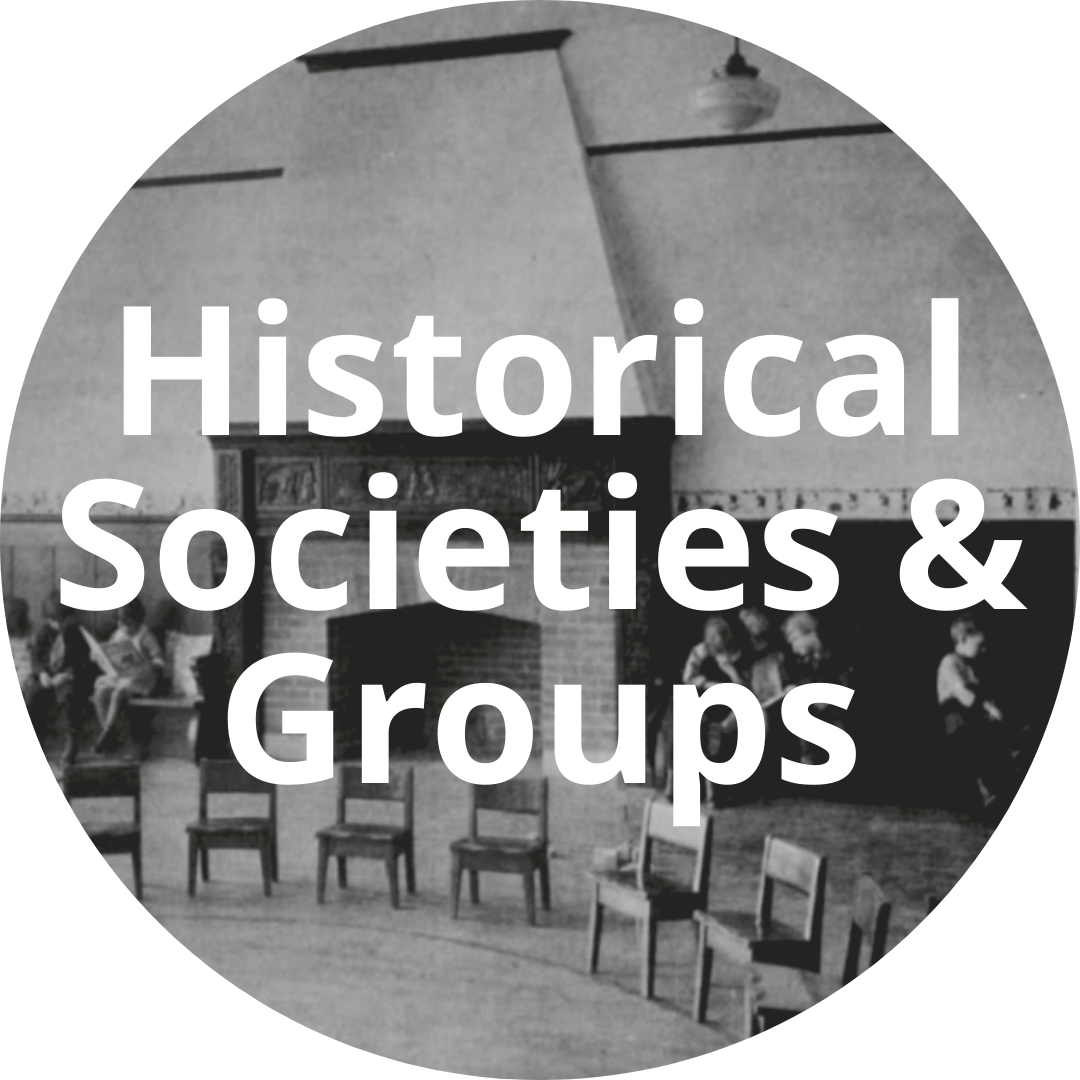 Circular image, text button "Historical Societies & Groups"