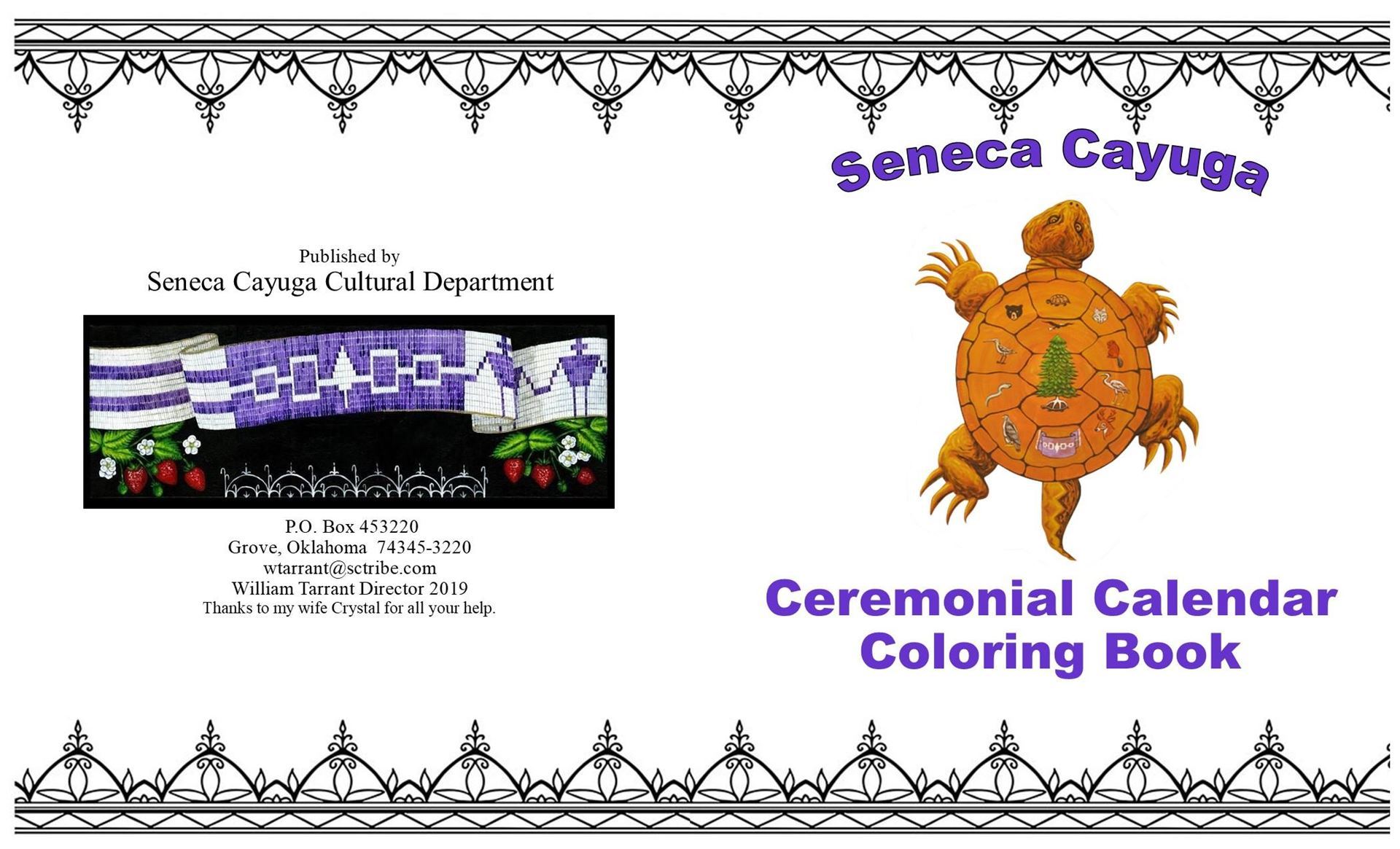 A link/image to download the Seneca Cayuga Ceremonial Calendar coloring book